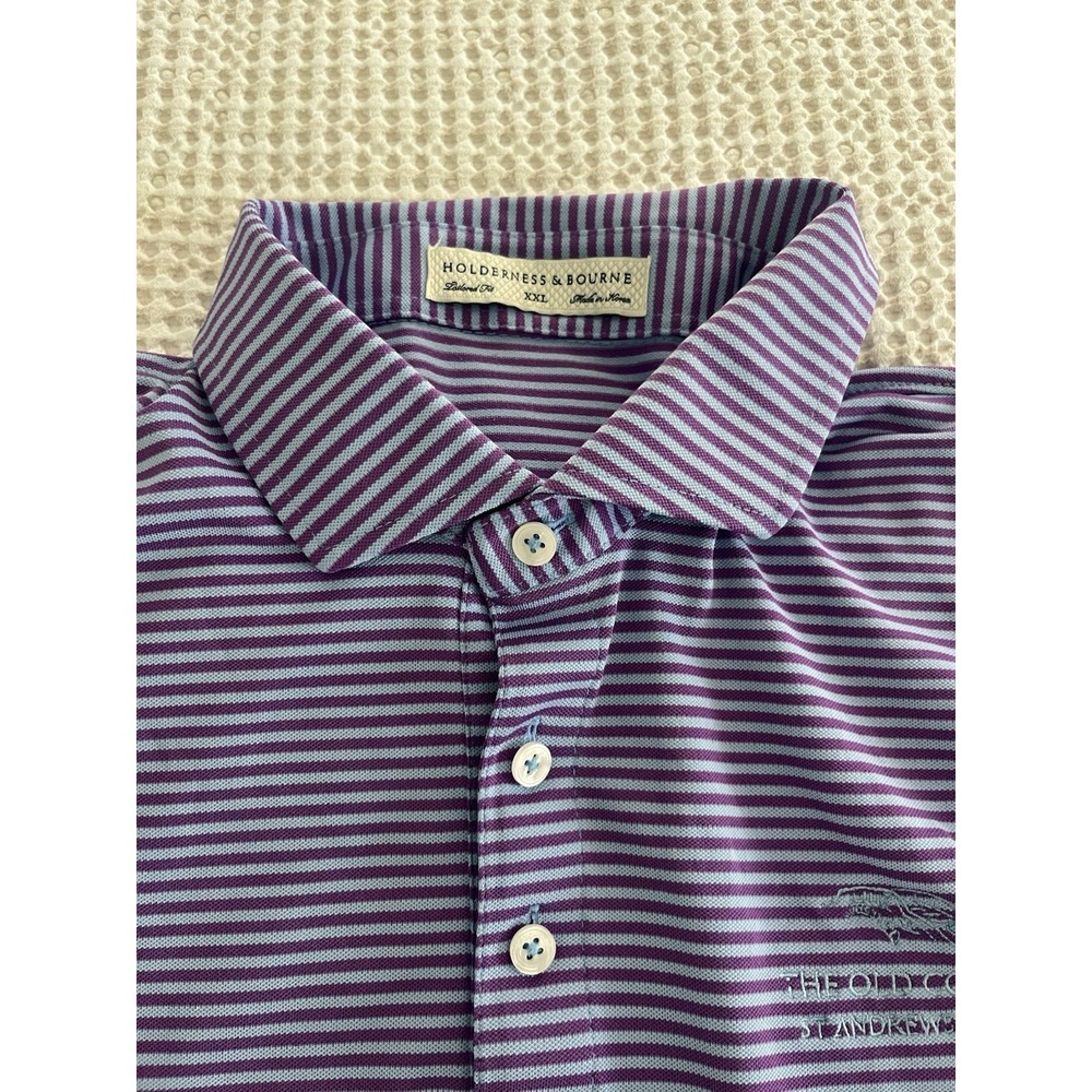 HOLDERNESS & BOURNE Shirt Old Course St Andrews Links Polo Golf Men XXL Read - Picture 3 of 9
